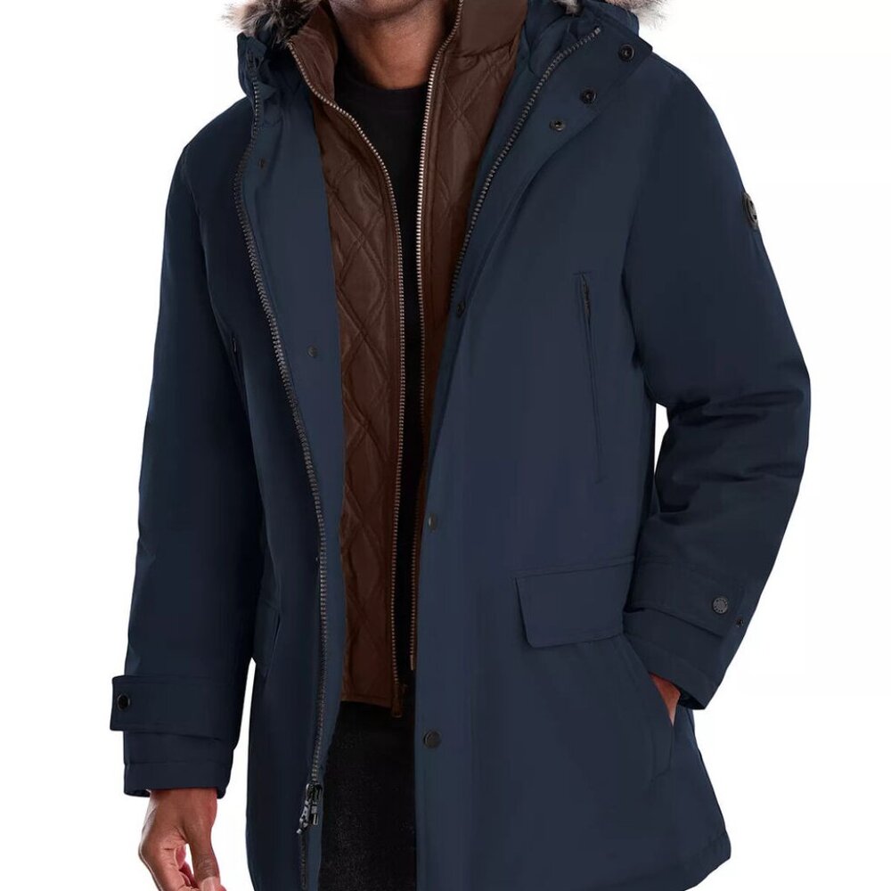 Michael Kors Men's Hooded Bib Snorkel Parka,